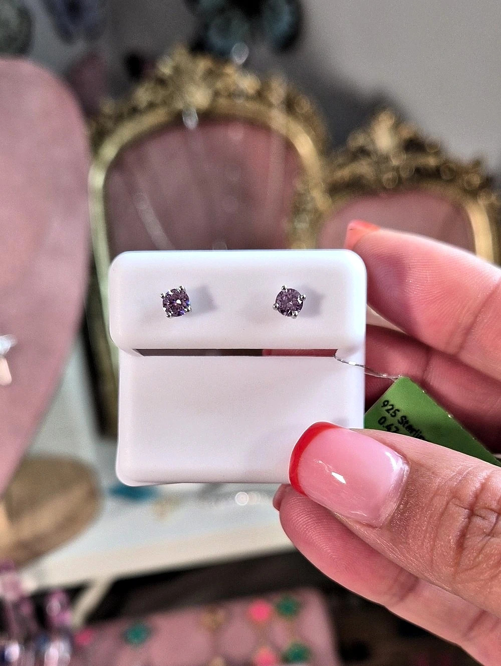 0.47ct Moissanite Lavender Stud Earrings